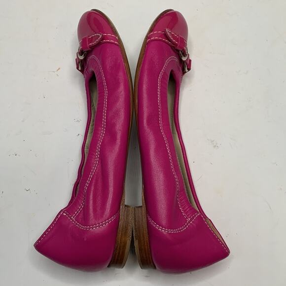 AGL Cap-toe Monika Hot Pink Ballet Flat Shoe S-151 Sz 37 EU / 7 US - Picture 6 of 9
